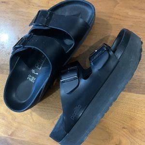 Size 39 platform leather Birkenstock/ Papillio